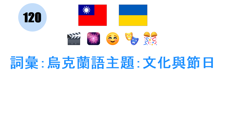 詞彙：烏克蘭語主題：文化與節日